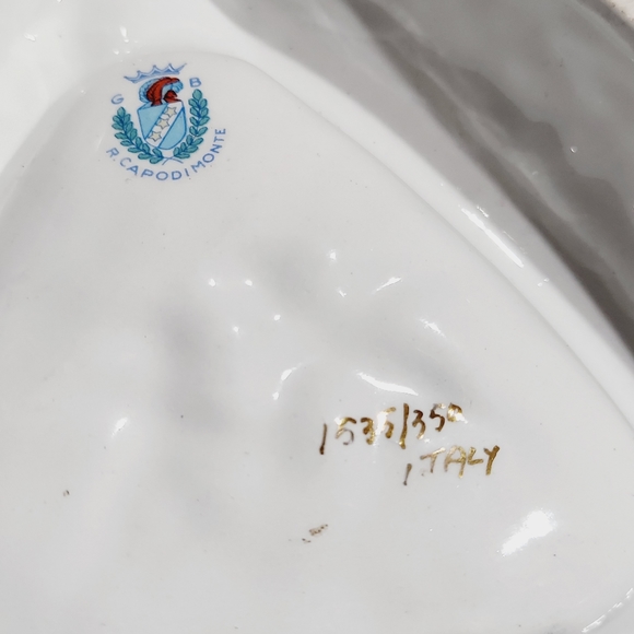 Vintage midcentury Capodimonte Italy cherub ashtray Italian porcelain ashtray - Picture 7 of 13